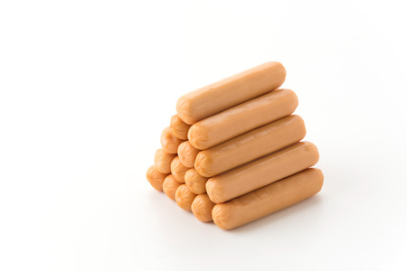sausage isolated on white backgroundの写真素材