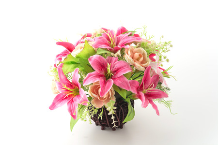 bouquet flowers isolated on white backgroundの写真素材