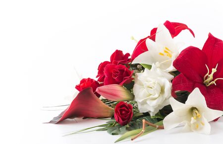 Bouquet flowers on white backgroundの写真素材