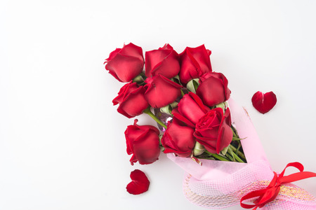 red rose isolated on white backgroundの写真素材