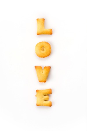 love wording by a b c biscuit