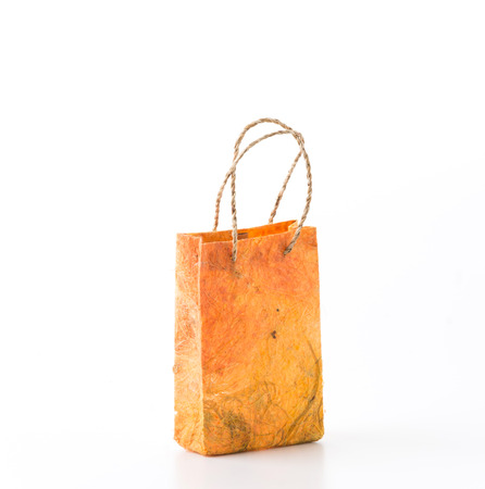 paper bag on white backgroundの写真素材