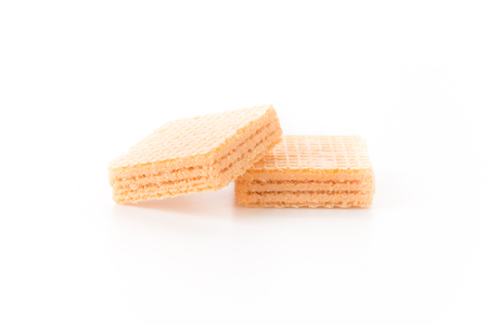 orange wafer on white backgroundの写真素材