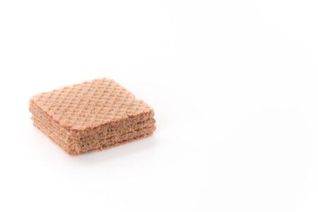 chocolate wafer on white backgroundの写真素材