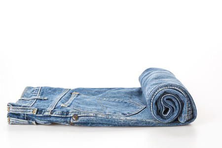 rolled blue jeans texture or detailの写真素材