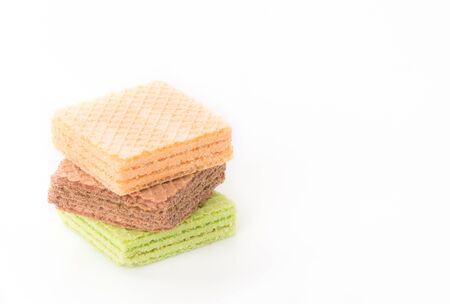 colorful wafer on white backgroundの写真素材