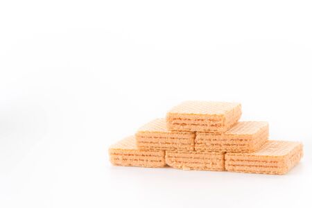 orange wafer on white background