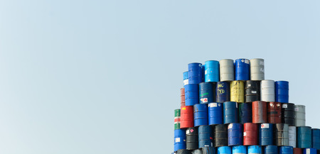 steel tank with blue skyの写真素材