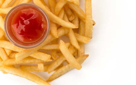 french fries on white background