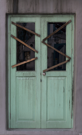 blue vintage doorの写真素材