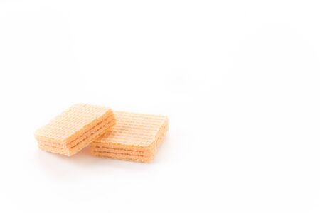 orange wafer on white backgroundの写真素材