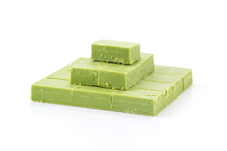 soft chocolate green tea on white backgroundの写真素材