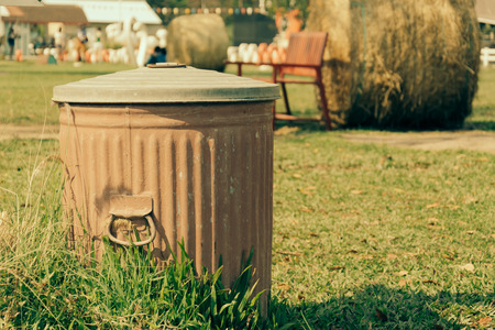 recycle bin - soft focus with vintage film filterの写真素材