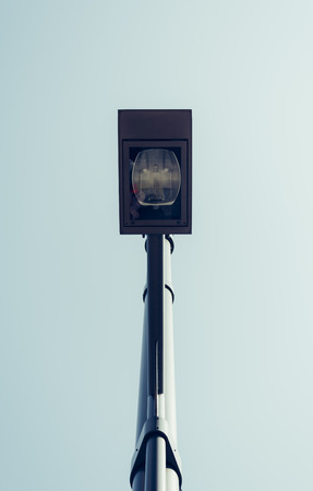 light on electricity with blue sky