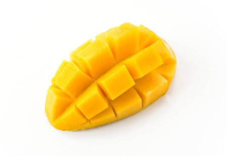 fresh mango on white backgroundの写真素材