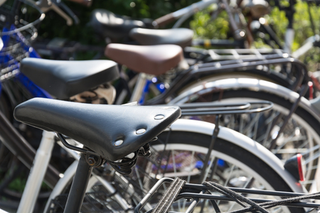 bike seat - soft focus with vintage film filterの写真素材