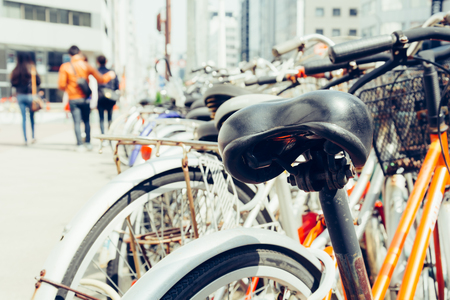 bike seat - soft focus with vintage film filterの写真素材