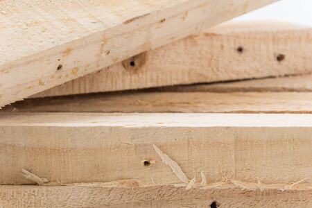 light brown wood on white backgroundの写真素材