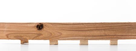 light brown wood on white backgroundの写真素材