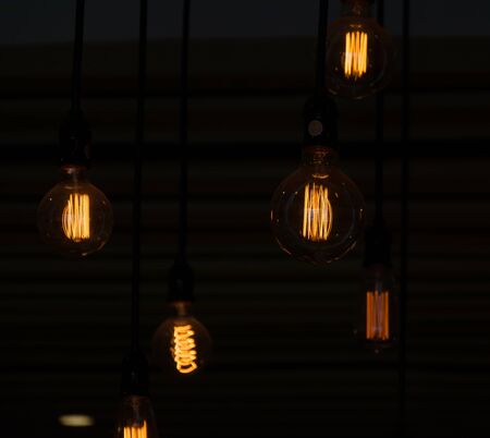 glowing light bulb in the dark