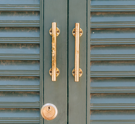 Vintage Door Handles on wood door