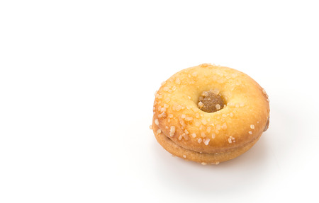 coconut biscuit with pineapple jamの写真素材