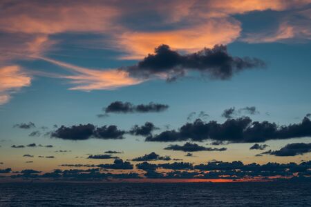 Beautiful twilight over the seaの写真素材
