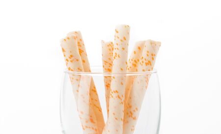 wafer stick on white backgroundの写真素材