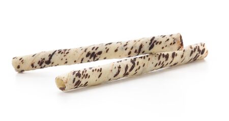 wafer stick on white backgroundの写真素材