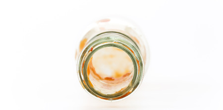 sauce bottle on white backgroundの写真素材