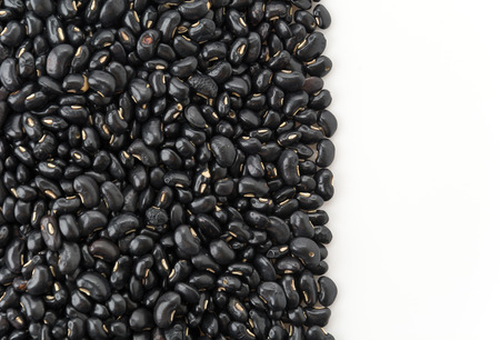 black beans on white background