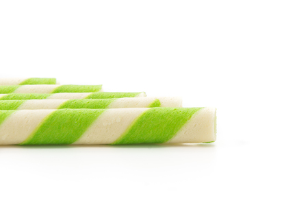 wafer stick on white backgroundの写真素材