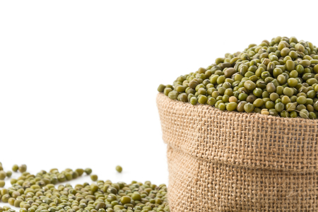 green beans on white backgroundの写真素材