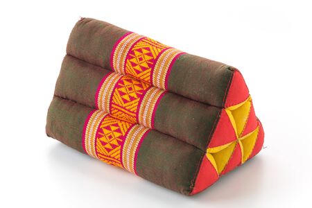 Triangle Pillow on white backgroundの写真素材