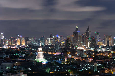 bangkok night city scape for backgroundの写真素材