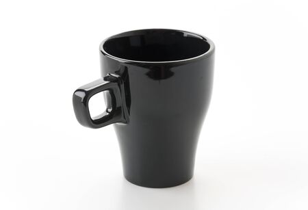 empty cup of coffee or mug on white backgroundの写真素材