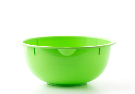 plastic bowl on white backgroundの写真素材