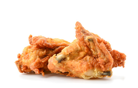 fried chicken on white backgroundの写真素材