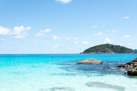 blue sky with sea and rock