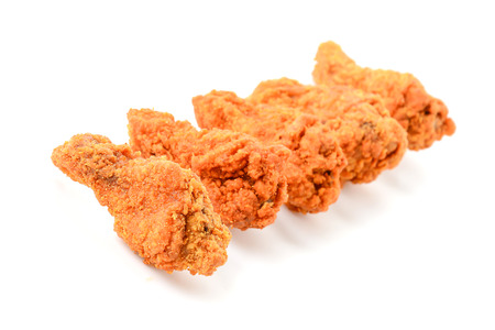 fried chicken on white backgroundの写真素材