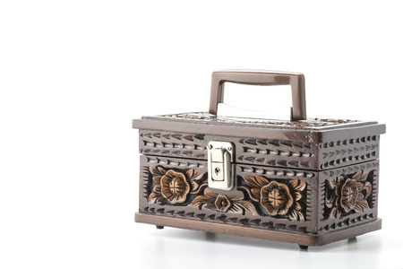 wooden cabinet on white backgroundの写真素材