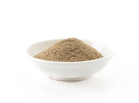 pepper powder on white backgroundの写真素材