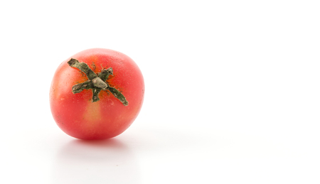 Cherry tomatoes on white backgroundの写真素材