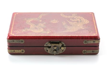 old red box on white backgroundの写真素材