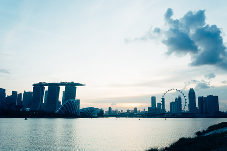 Landscape of the Singapore with beautiful skyのeditorial素材