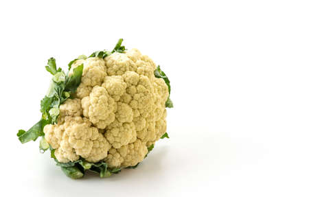 Fresh Cauliflower on white backgroundの写真素材