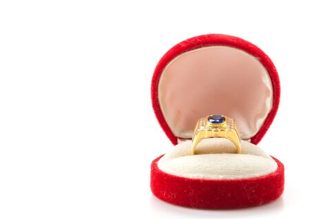 jewelry box on white backgroundの写真素材