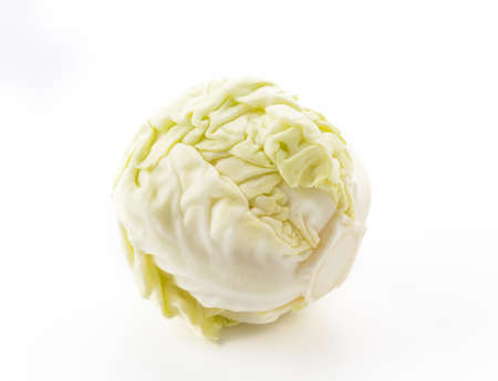 Fresh cabbage on white backgroundの写真素材