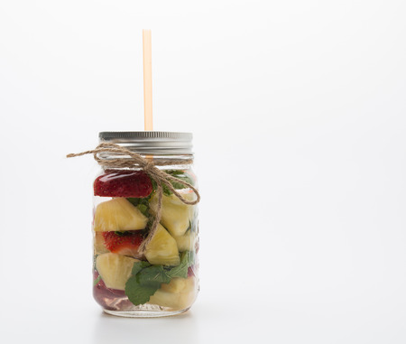 infused water on white backgroundの写真素材