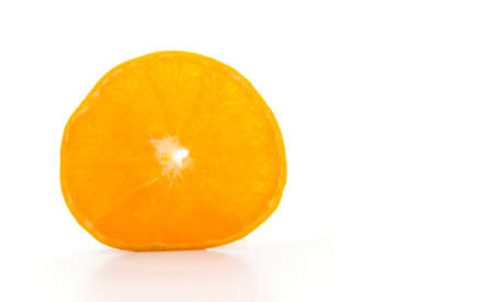 orange slice on white backgroundの写真素材
